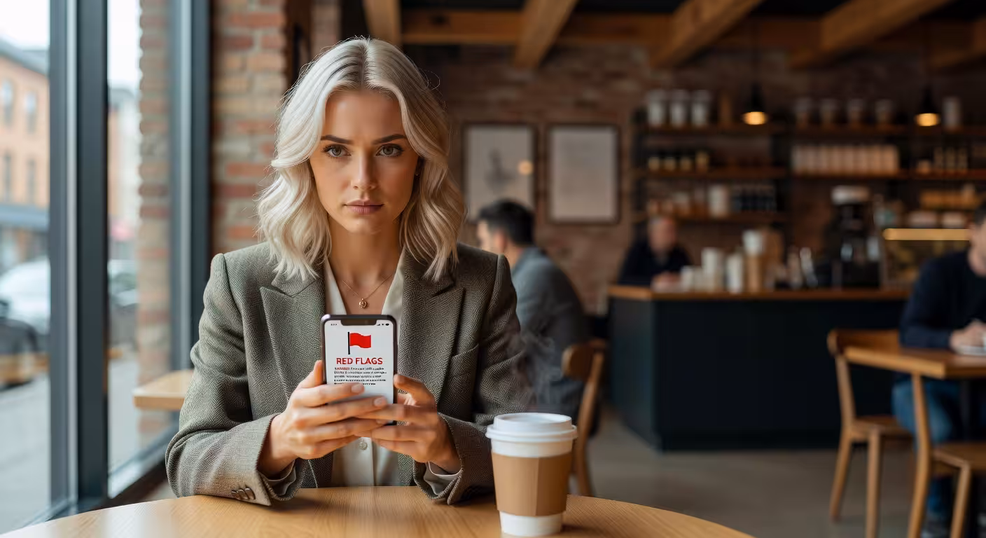 Sugar Baby erkennt Warnsignale in Chat-Konversation